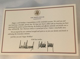 TRUMP WHITE HOUSE CARD BIRTHDAY 100th PATRIOT RED BLUE GOLD EAGLE SEAL M... - £26.68 GBP