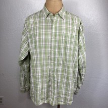 Wrangler Jeans Mens 2XL Plaid Shirt Lime Green Matched Pocket Button Front LS - £19.66 GBP