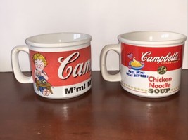 2 Vintage Campbell&#39;s Soup Ceramic Soup Mugs Cups , 1997- 98, Set of 2 - $15.50