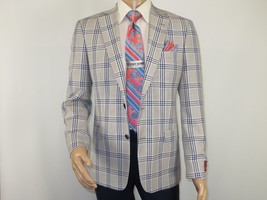 Men Sport Coat by Berlusconi Turkey Italian Wool Super 180's #671-13 Gray Blue image 2