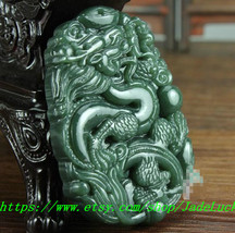 Real jade, Chinese Dragon amulet pendant natural charm natural jade pendant Drag - £23.17 GBP