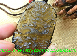 hand-carved natural ice kind of obsidian dragon Ryoma luck cha - £31.43 GBP