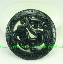 Free shipping -----handmade Green jade jadeite carved Chinese Dragon jade cahrm  - £22.44 GBP