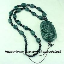 Jade pendants &quot;Dragon / head / fish / body&quot; lucky 3A class &quot;Luck beaded dragon - £42.47 GBP