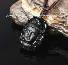 Free shipping --- AAA grade natural hand-carved obsidian pendant Guanyin pendant - £23.17 GBP