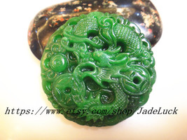 Free shipping ---Real jade, Chinese jade dragon amulet pendant natural charm nat - £23.97 GBP