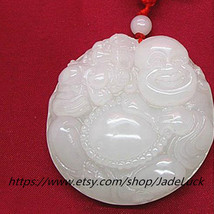 Free Shipping --- Tatu noble Buddha pendant AAA grade natural white jade hand-ca - £19.22 GBP