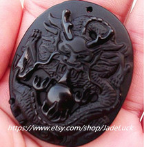 Free shipping ---2014 mascot natural obsidian &quot;Dragon&quot; charm - $28.99