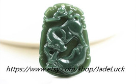 Free shipping -Perfect unique hand-carved natural jade pendant jade zodiac penda - £24.04 GBP