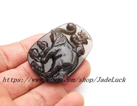 2014 mascot obsidian natural &quot;elephant rabbit Xianbao&quot; pendant - £23.76 GBP