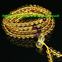 8 mm 108 natural crystal rosary bead bracelet citrine &quot;gourd&quot; lucky male and fem - £23.97 GBP