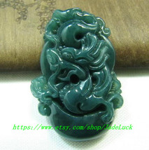 of natural jade dragon pendant necklace pendant - $33.99