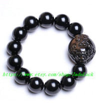 Rainbow obsidian eye bracelet pi yao - £23.97 GBP