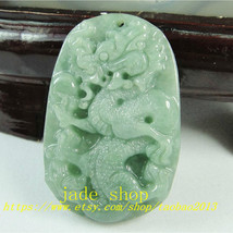 real jade , Chinese Dragon Natural Green Jade Amulet Pendant charm - $26.99