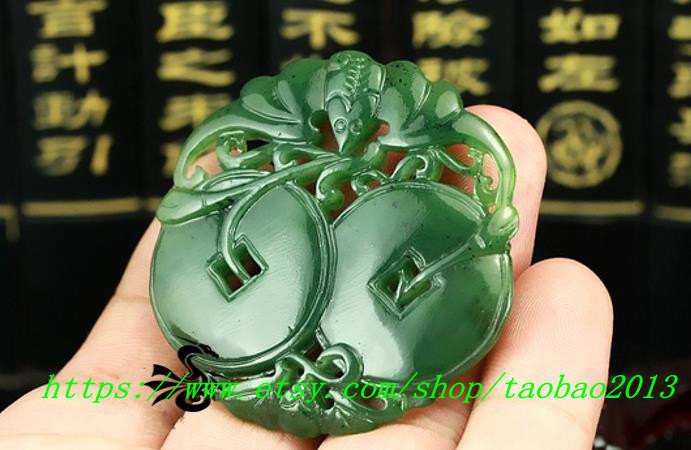 jade blessing in the eyes hollow carved jade tablets - £23.56 GBP