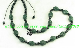 And nephrite jade eighteen Eighteen Luohan Yu-chain necklace bracelet - £71.58 GBP