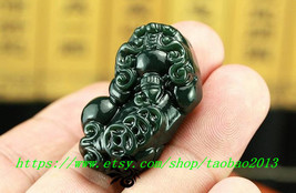 Natural ice green jade. Pi Yao amulet pendant charm pendant - £18.49 GBP