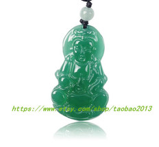 Natural Green Chalcedony Pendant Buddha Guanyin pendant - £15.72 GBP