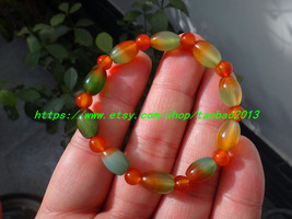 Good luck charm rosary beads natural agate bracelet - $22.99