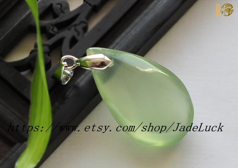 Natural jade Ruyi jade necklace pendant droplets - $23.99
