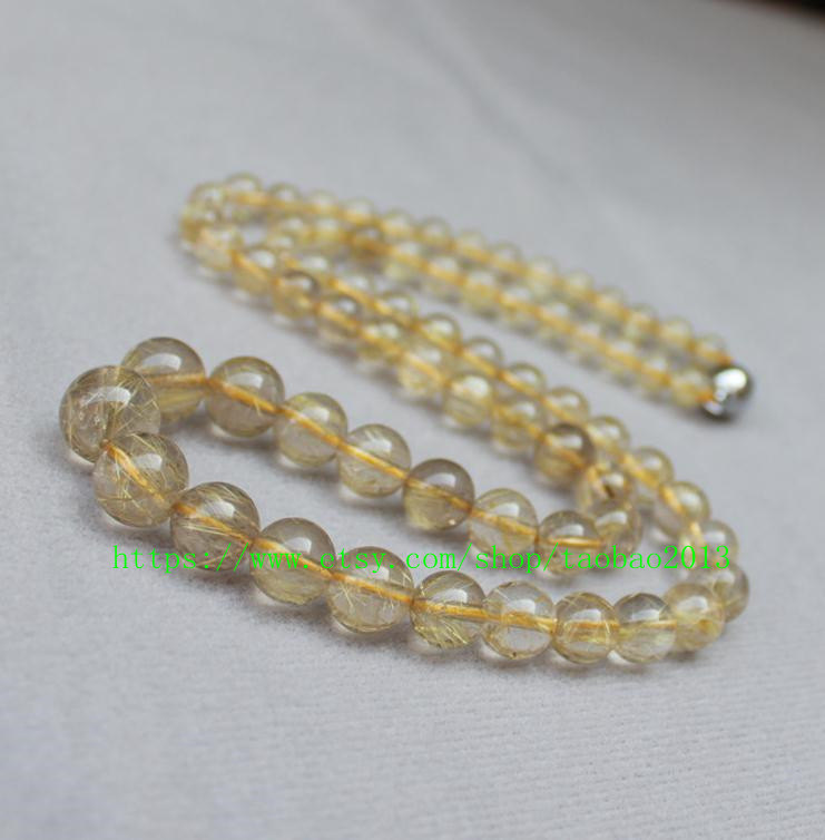 100% AAA grade genuine natural golden blond charm beaded necklace - £29.56 GBP