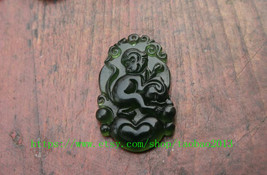 Natural AAA Dark Green jade charm the handmade  monkey amulet charm pendant - £15.97 GBP