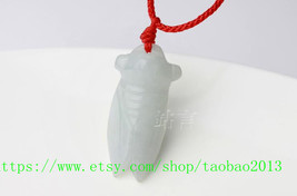 Free shipping ---Good luck white jade cicada, natural white jade carving... - £15.84 GBP