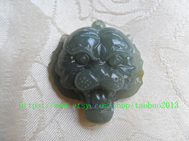 Natural AAA Natural Green jade Good luck Hand- carved Natural green Tiger Head j - £14.83 GBP