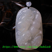 Natural white chalcedony &quot;Dragon universal&quot; pendant - £21.54 GBP