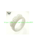 white jadeite jade. charm rose flower jade ring -Customize your ring siz... - £17.22 GBP