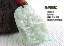 Natural green jade dragon pendant charm - £19.10 GBP