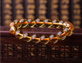 100% AAA grade genuine natural citrine charm beaded prayer bead 10mm bra... - $69.99