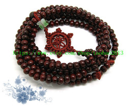7 mm Tibetan Buddhism Natural red sandalwood meditation yoga 216 Beads P... - £18.00 GBP