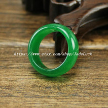 A pair Light green jade. charm A pair jade ring -Customize your ring siz... - £15.65 GBP