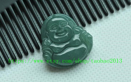 The natural charm of atmospheric green jade pendant jade Laughing Buddha pendant - £19.17 GBP