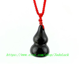 Fluke natural obsidian pendant gourd security and peace pendant jewelry - £21.52 GBP