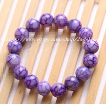 Purple stripes agate jade bracelet / cream color and beauty / / fashion bracelet - £18.33 GBP