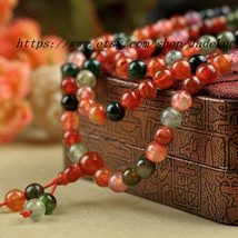 Real natural colorful agate beads bracelet 108 - £18.89 GBP