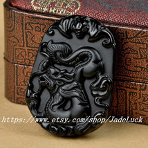 Seiko obsidian pendant frosted dragon / Dragon universal / despot / supp... - $26.99