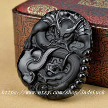 Seiko obsidian pendant frosted dragon / Dragon universal / despot / supporter /  - £22.80 GBP