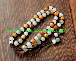 AAA grade 5mm, 100% pure natural tri-color beads, green jade beaded bracelet cha - £21.51 GBP
