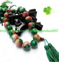 natural jade colorful jade rosary charm Buddha bracelet - $29.99
