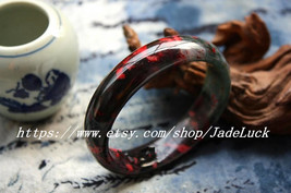 Peach Flower jade bracelet  Peach jade bangle (Custom Size diameter 55 mm -62 mm - $36.99