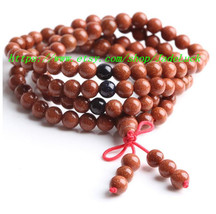 6MM Natural / gold / sand / stone 108 Tibetan Buddhist prayer beads Mala Yoga me - £17.73 GBP