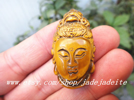 Yellow Tiger Eye Pendant Guanyin pendant - £15.95 GBP