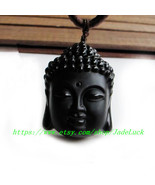 Natural Obsidian Buddha head pendant - $23.99