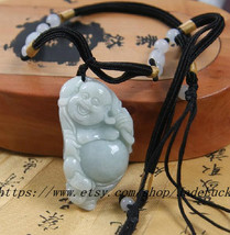 Unique Natural jade jadeite Happy / happiness / Compassion / Laughing Buddha bud - £22.80 GBP