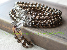 8 mm Natural tea crystal beads bracelet 108 bracelet citrine - £29.31 GBP