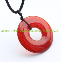 AAA natural red agate pendant peace buckle - $22.99