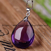 925 silver pendant natural amethyst pendant droplets - £27.17 GBP